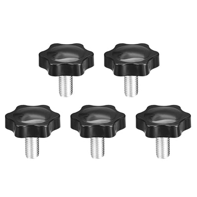 uxcell Uxcell Clamping Screw Knob , 48mm Dia Plum Hex Shaped Grips Star Knob M10 × 25mm Male Thread , 5pcs