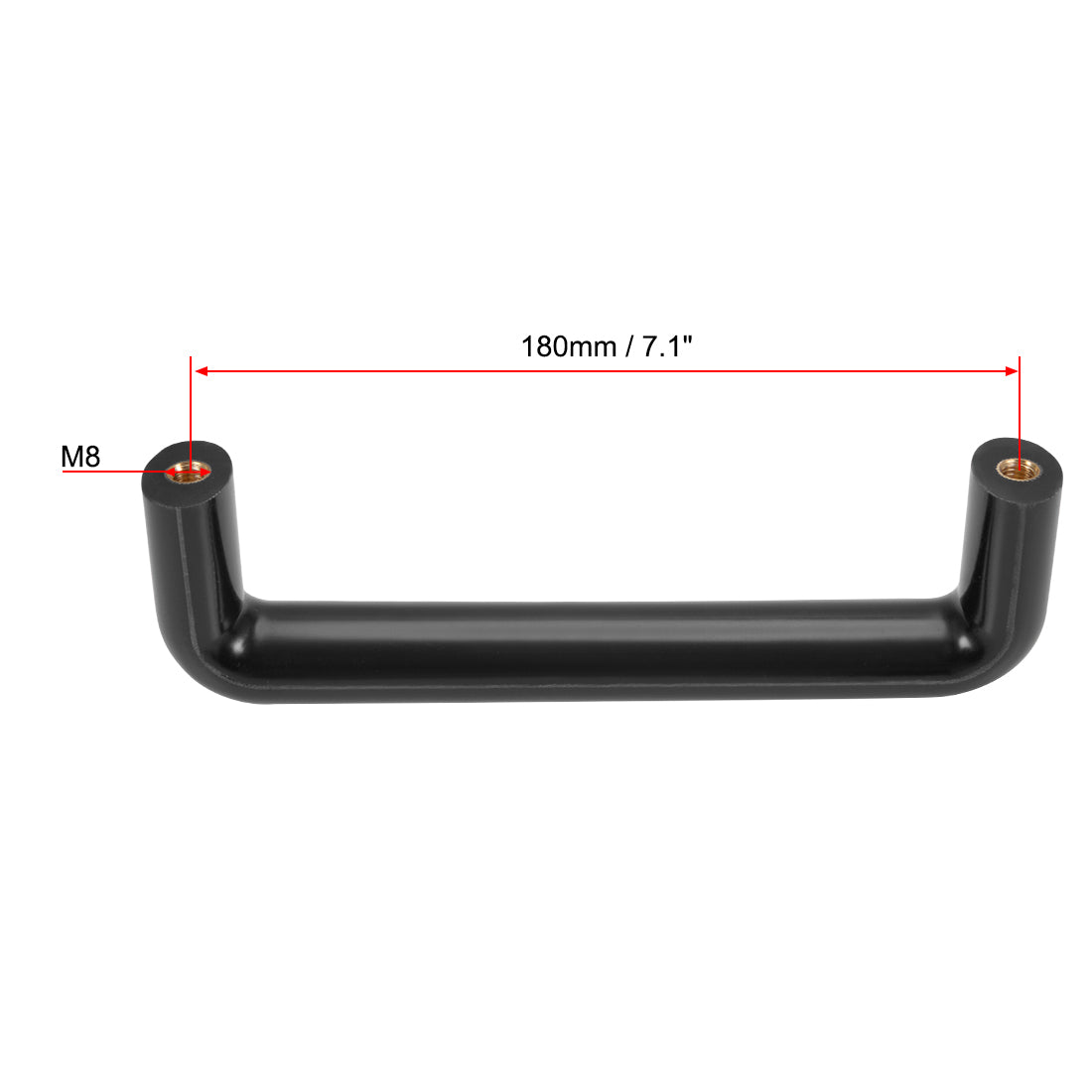 uxcell Uxcell Bakelite Plastic Pulls Handle 180mm Hole Centers Black for Industrial Machine