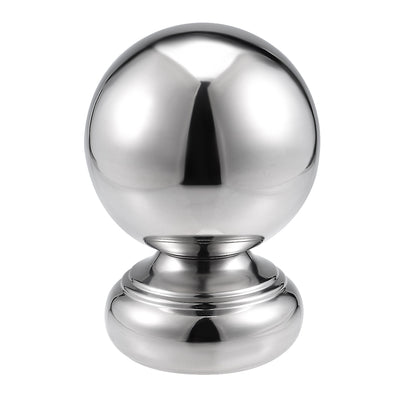 Harfington Uxcell 97mm Dia 201 Stainless Steel Hollow Cap Ball Spheres w Base for Handrail Stair Newel Post Silver Tone