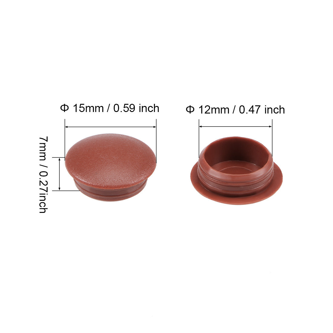 uxcell Uxcell Shelf Peg Hole Plugs 12mm Dia Brown Plastic Tube Cover for Nail Cabinet Button Bracket Cupboard Bookshelf Bookcase Adjustable Shelf Closet , 50Pcs