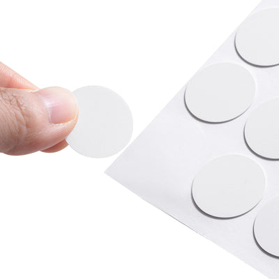 Harfington Uxcell Screw Hole Covers Stickers Textured Plastic Self Adhesive Stickers for Wood Furniture Cabinet Shelve Plate 21mm Dia 54pcs in 1Sheet White