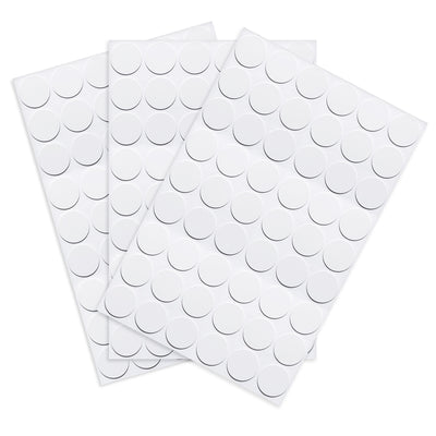 Harfington Uxcell Screw Hole Covers Stickers Textured Plastic Self Adhesive Stickers for Wood Furniture Cabinet Shelve Plate 21mm Dia 162pcs in 3Sheet  White