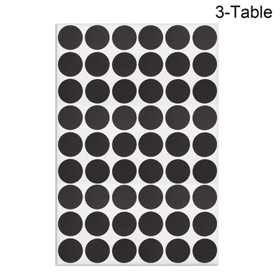 Harfington Uxcell Screw Hole Covers Stickers Textured Plastic Self Adhesive Stickers for Wood Furniture Cabinet Shelve Plate 21mm Dia 162pcs in 3Sheet Black Lines