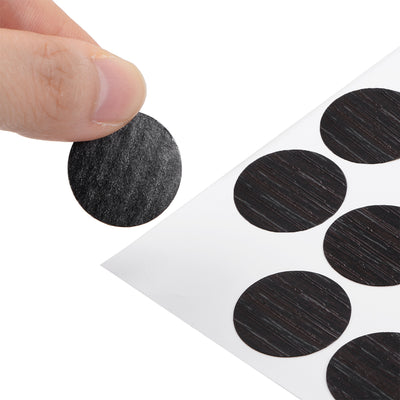 Harfington Uxcell Screw Hole Covers Stickers Textured Plastic Self Adhesive Stickers for Wood Furniture Cabinet Shelve Plate 21mm Dia 108pcs in 2Sheet Black, PC-107