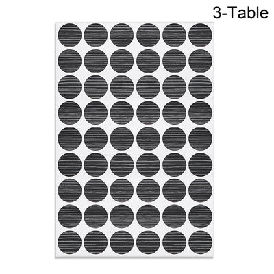 Harfington Uxcell Screw Hole Covers Stickers Textured Plastic Self Adhesive Stickers for Wood Furniture Cabinet Shelve Plate 21mm Dia 162pcs in 3Sheet Black Walnut