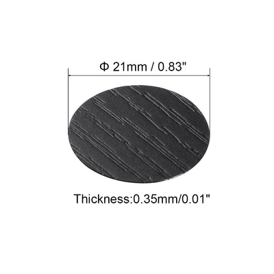 Harfington Uxcell Screw Hole Covers Stickers Textured Plastic Self Adhesive Stickers for Wood Furniture Cabinet Shelve Plate 21mm Dia 54pcs in 1Sheet Black