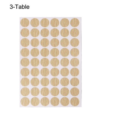 Harfington Uxcell Screw Hole Covers Stickers Textured Plastic Self Adhesive Stickers for Wood Furniture Cabinet Shelve Plate 21mm Dia 162pcs in 3Sheet Oak