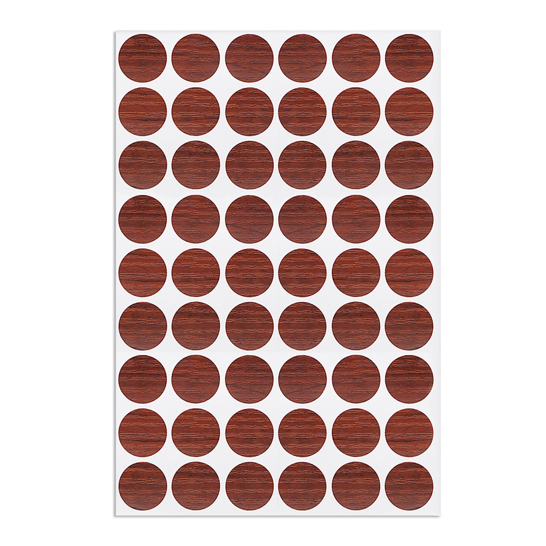 uxcell Uxcell Screw Hole Covers Stickers Textured Plastic Self Adhesive Stickers for Wood Furniture Cabinet Shelve Plate 21mm Dia 54pcs in 1Sheet Red Brown