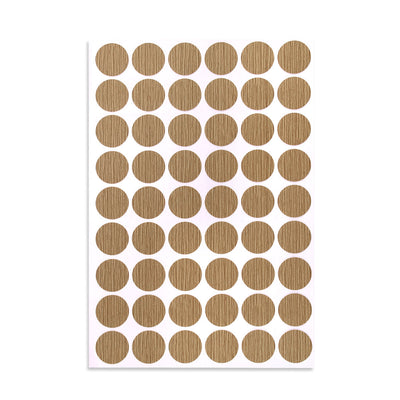 Harfington Uxcell Self-adhesive Screw Hole Stickers,1-Table Self-adhesive Screw Covers Caps Dustproof Sticker 21mm 54 in 1 Maple