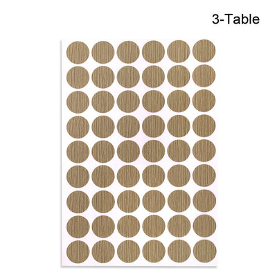 Harfington Uxcell Screw Hole Covers Stickers Textured Plastic Self Adhesive Stickers for Wood Furniture Cabinet Shelve Plate 21mm Dia 162pcs in 3Sheet Maple