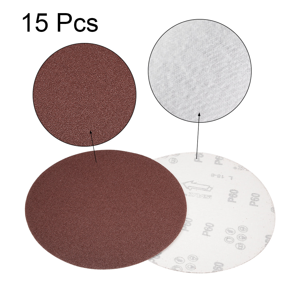 uxcell Uxcell Hook and Loop Discs Aluminum Oxide Flocking Sand for Random Orbital Sander