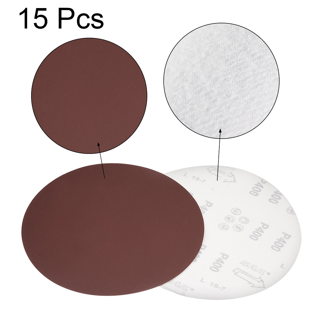 uxcell Uxcell Hook and Loop Discs Aluminum Oxide Flocking Sand for Random Orbital Sander