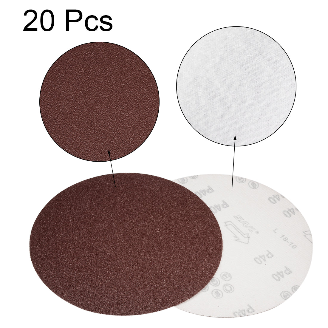 uxcell Uxcell Hook and Loop Discs Aluminum Oxide Flocking Sand for Random Orbital Sander