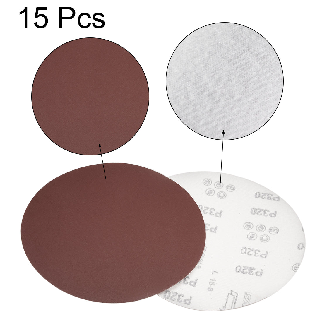 uxcell Uxcell Hook and Loop Discs Aluminum Oxide Flocking Sand for Random Orbital Sander