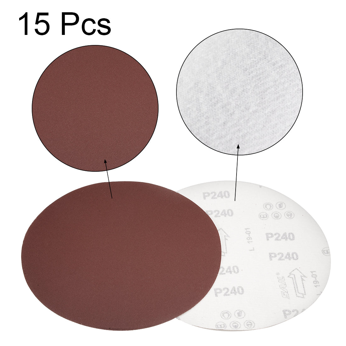 uxcell Uxcell Hook and Loop Discs Aluminum Oxide Flocking Sand for Random Orbital Sander