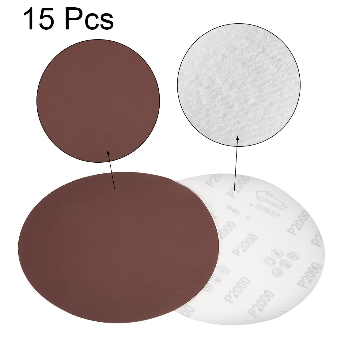 uxcell Uxcell Hook and Loop Discs Aluminum Oxide Flocking Sand for Random Orbital Sander