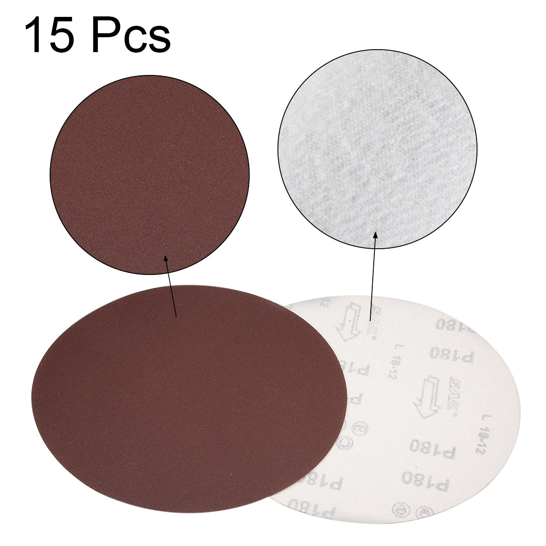 uxcell Uxcell Hook and Loop Discs Aluminum Oxide Flocking Sand for Random Orbital Sander