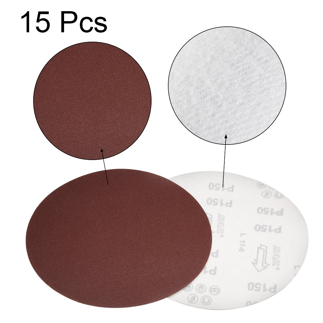 uxcell Uxcell Hook and Loop Discs Aluminum Oxide Flocking Sand for Random Orbital Sander