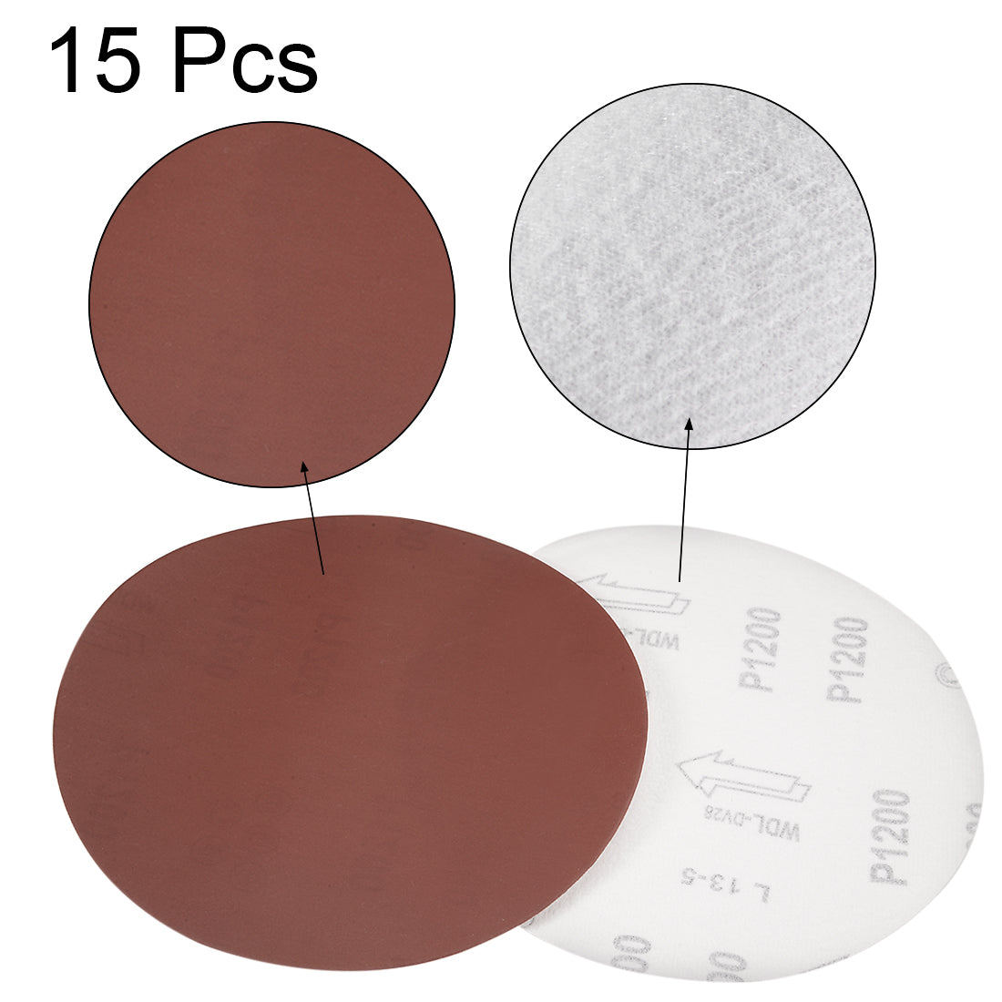 uxcell Uxcell Hook and Loop Discs Aluminum Oxide Flocking Sand for Random Orbital Sander