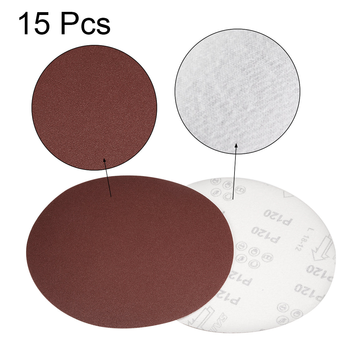 uxcell Uxcell Hook and Loop Discs Aluminum Oxide Flocking Sand for Random Orbital Sander