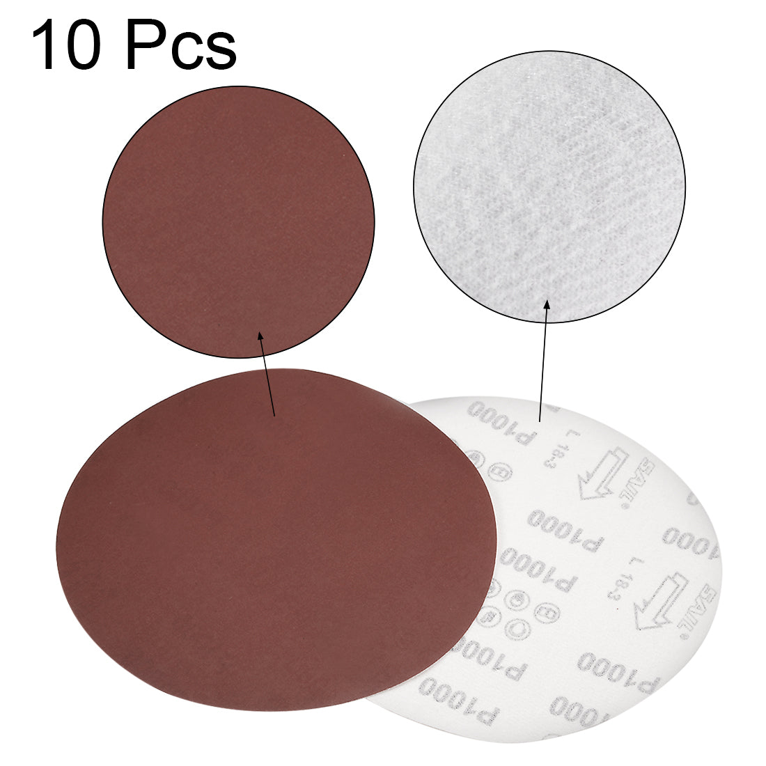 uxcell Uxcell Hook and Loop Discs Aluminum Oxide Flocking Sand for Random Orbital Sander