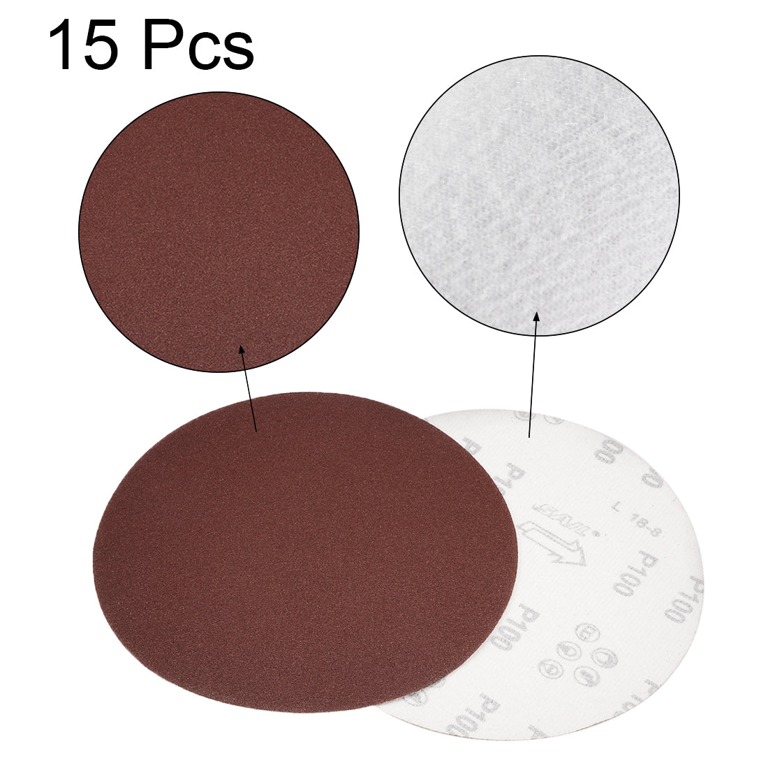 uxcell Uxcell Hook and Loop Discs Aluminum Oxide Flocking Sand for Random Orbital Sander