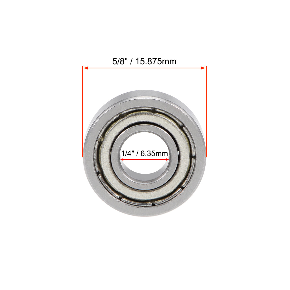 uxcell Uxcell Deep Groove Ball Bearings Inch Double Shield Chrome Steel ABEC1 Z1