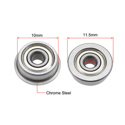 Harfington Uxcell Flange Deep Groove Ball Bearings Double Shield Chrome Steel