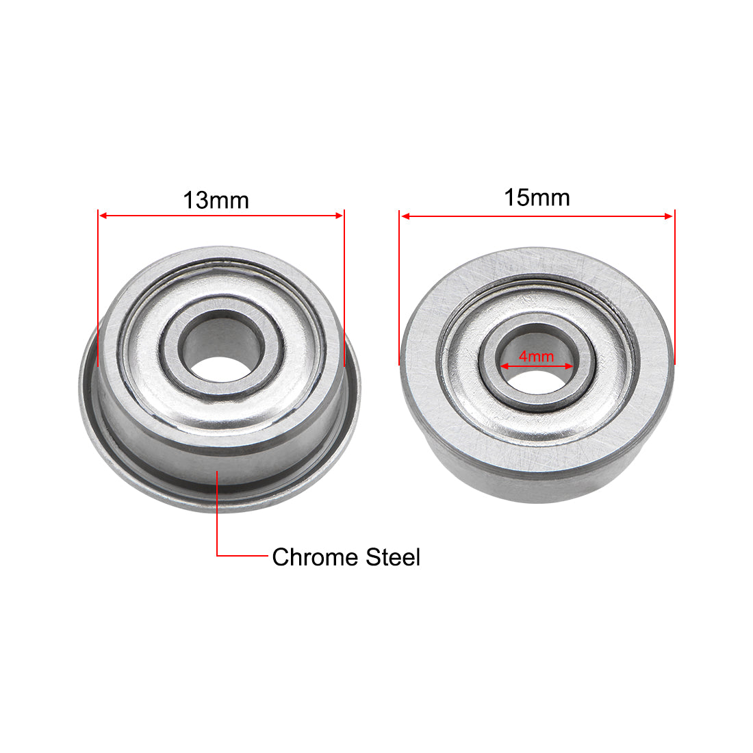 uxcell Uxcell Flange Deep Groove Ball Bearings Double Shield Chrome Steel