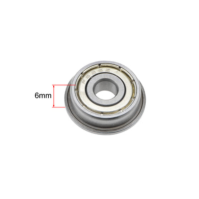 Harfington Uxcell Flange Deep Groove Ball Bearings Double Shield Chrome Steel