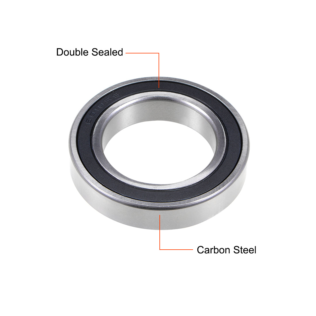 uxcell Uxcell 6010-2RS Ball Bearing 50x80x16mm Double Sealed Carbon Steel Bearings