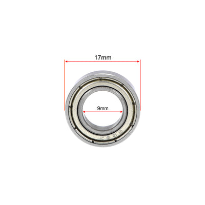 Harfington Uxcell Deep Groove Ball Bearings Metric Double Shield Chrome Steel ABEC1 Z1