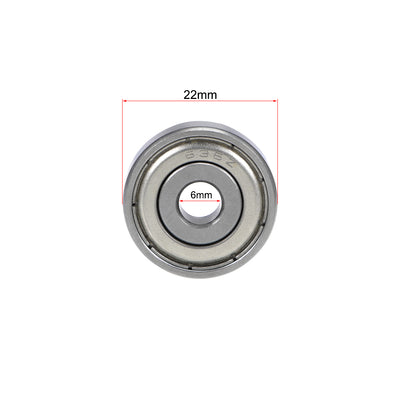 Harfington Uxcell Deep Groove Ball Bearings Metric Double Shielded Chrome Steel ABEC1 Z1