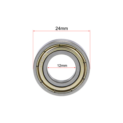 Harfington Uxcell Deep Groove Ball Bearings Metric Double Shield Chrome Steel ABEC1 Z1