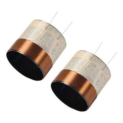 Harfington Uxcell 2pcs 51.5mm 2" Woofer Voice Coil 2 Layers Round Copper Wire for Bass Speaker Audio Repair