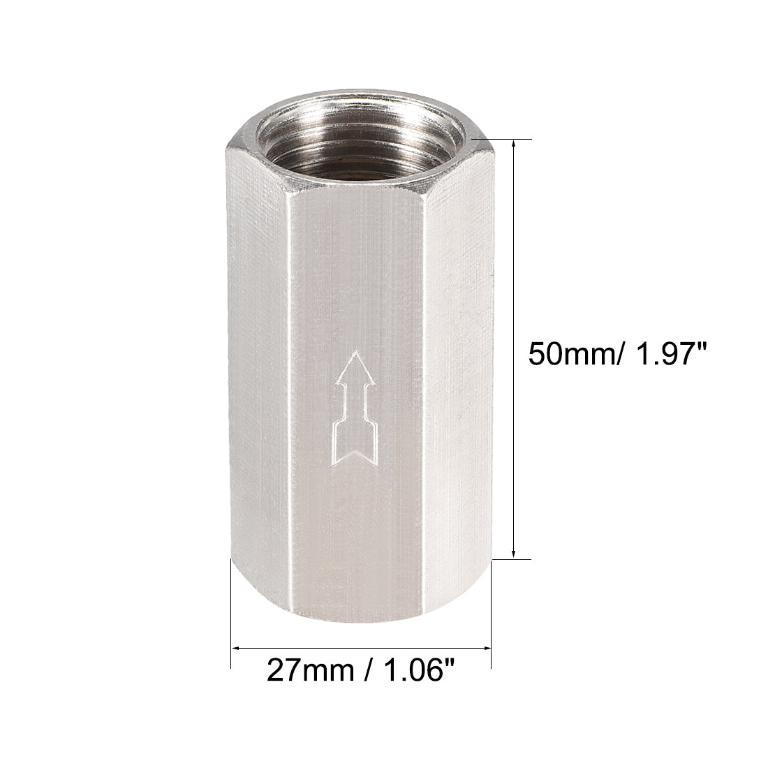 uxcell Uxcell One Way Air Check Valve 1/2BSP Female Threaded Full Port Check Valve