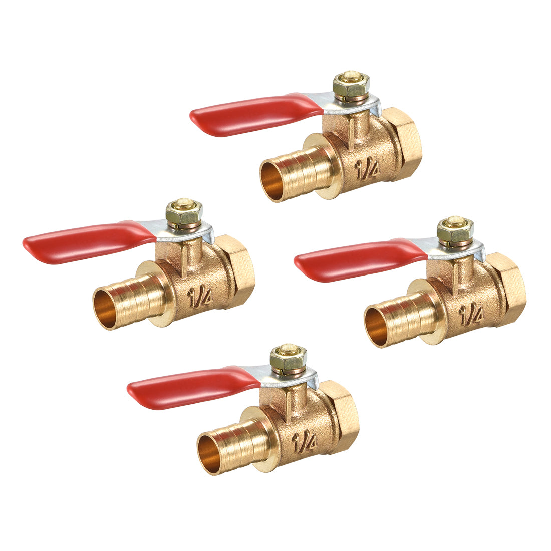 Uxcell Uxcell Brass Air Ball Valve Shut Off Switch G3/8 Female to 5/16" Hose Barb 4Pcs