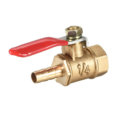 Harfington Uxcell Brass Air Ball Valve Shut Off Switch G1/4 Female to 1/4" Hose Barb