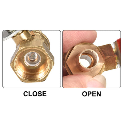 Harfington Uxcell Brass Air Ball Valve Shut Off Switch G3/8 Female to 5/16" Hose Barb 2Pcs