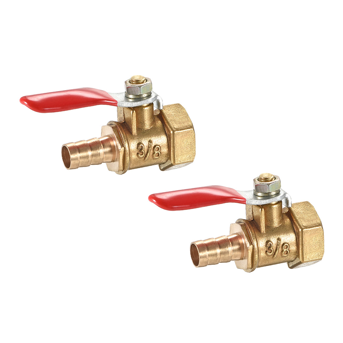 Uxcell Uxcell Brass Air Ball Valve Shut Off Switch G3/8 Female to 5/16" Hose Barb 2Pcs