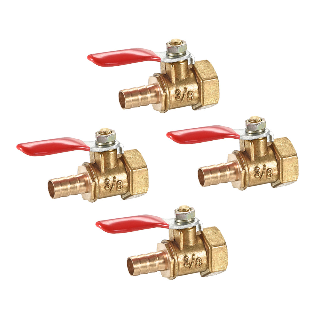 Uxcell Uxcell Brass Air Ball Valve Shut Off Switch G3/8 Female to 5/16" Hose Barb 4Pcs