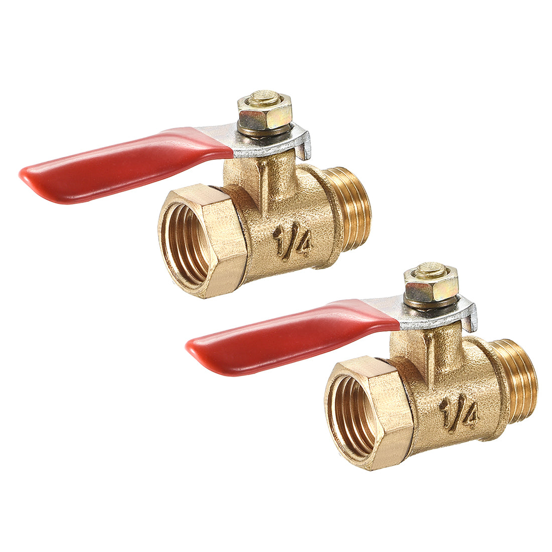 Uxcell Uxcell Brass Air Ball Valve Shut Off Switch G1/2 Male to Female Pipe Coupler 2Pcs