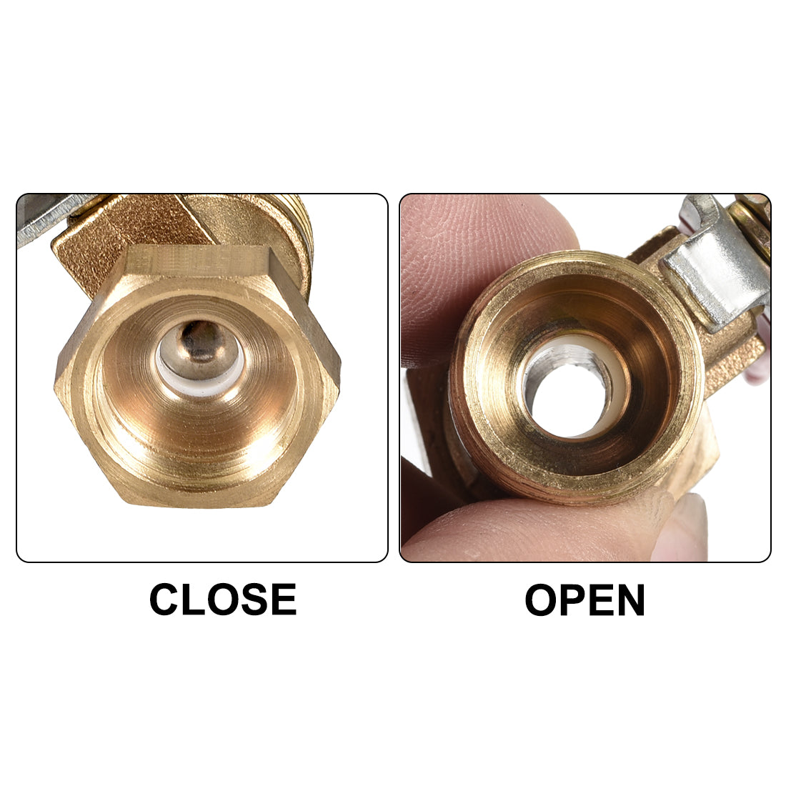 Uxcell Uxcell Brass Air Ball Valve Shut Off Switch G1/2 Male to Female Pipe Coupler 2Pcs