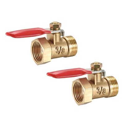 Harfington Uxcell Brass Air Ball Valve Shut Off Switch G1/2 Male to Female Pipe Coupler 2Pcs