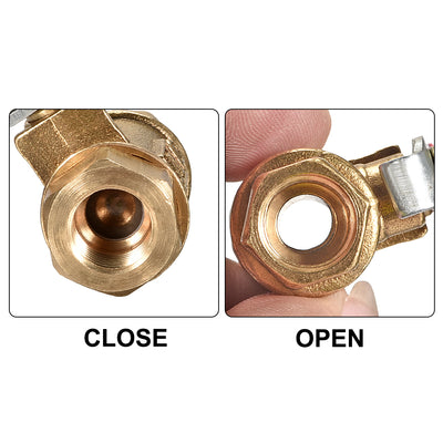 Harfington Uxcell Brass Air Ball Valve Shut Off Switch G1/2 Female to Female Pipe Coupler