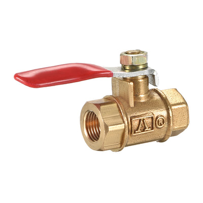 Harfington Uxcell Brass Air Ball Valve Shut Off Switch G1/2 Female to Female Pipe Coupler