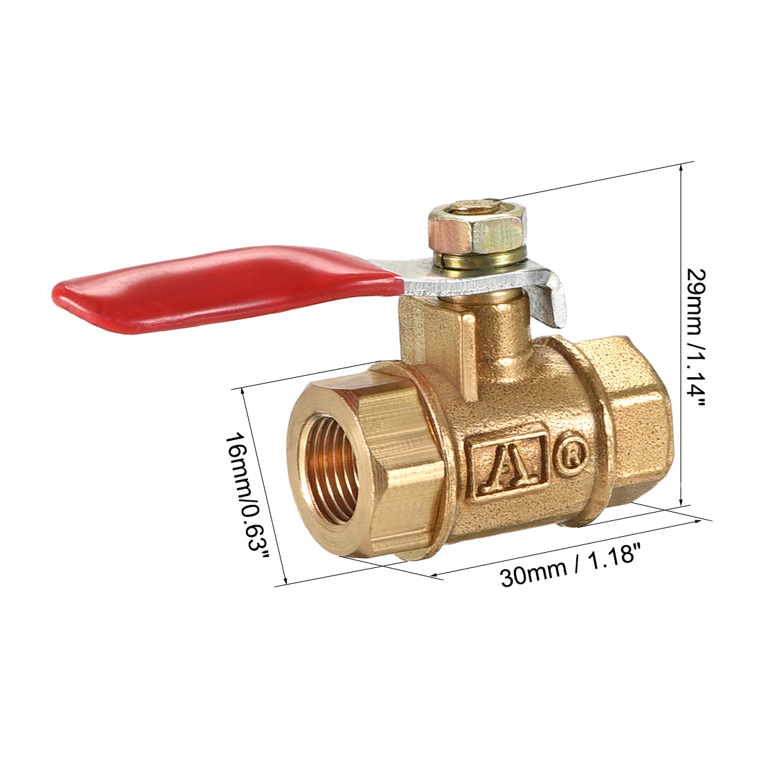 Uxcell Uxcell Brass Air Ball Valve Shut Off Switch G3/8 Female to Female Pipe Coupler 4Pcs