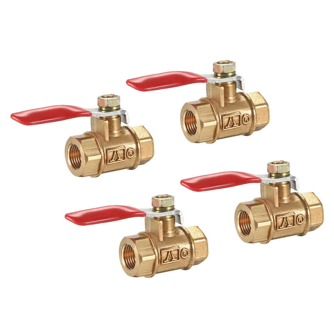 Uxcell Uxcell Brass Air Ball Valve Shut Off Switch G3/8 Female to Female Pipe Coupler 4Pcs