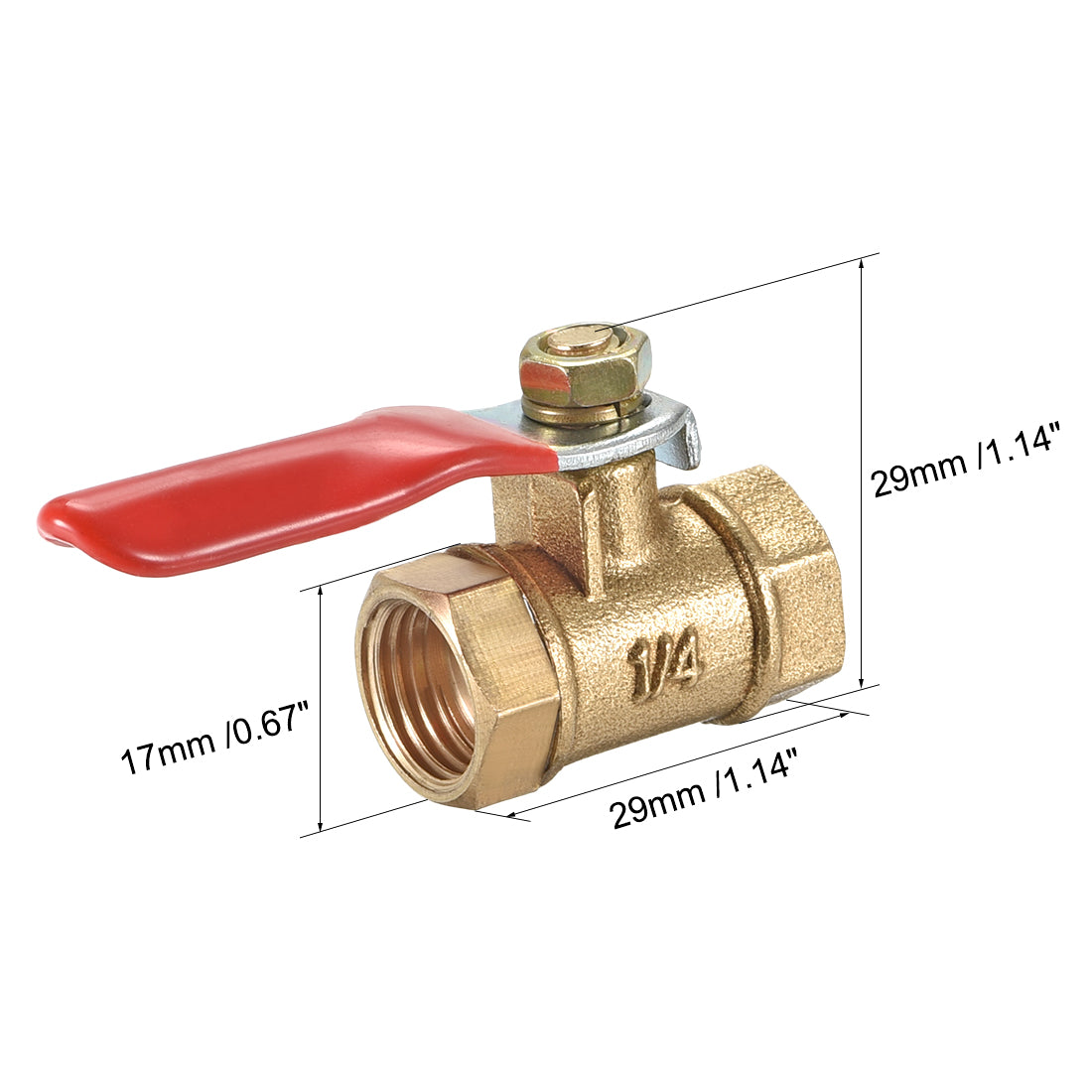 Uxcell Uxcell Brass Air Ball Valve Shut Off Switch G1/2 Female to Female Pipe Coupler