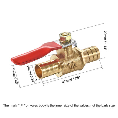 Harfington Uxcell Brass Air Ball Valve Shut Off Switch 8mm Hose Barb to 8mm Hose Barb